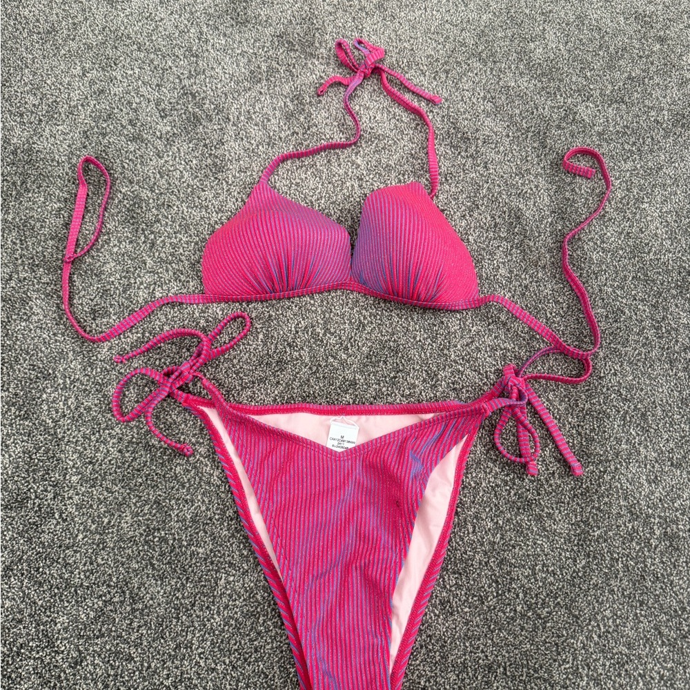 Cupshe Vibrant Pink and Blue Bikini Set